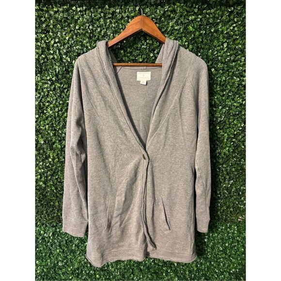 Caslon Gray Center Button Cardigan Sz Medium - Picture 1 of 5